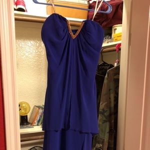 Indigo party dress.